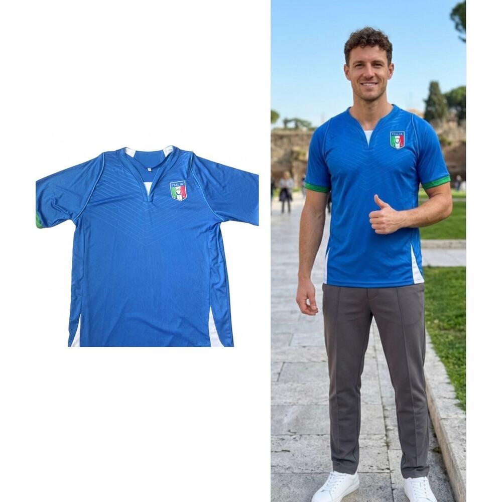 Italia National Team Soccer Jersey Blue Medium